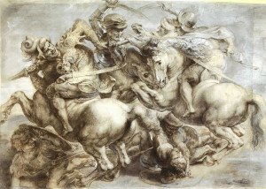 battaglia di Anghiari-da Leonardo-disegno di Rubens