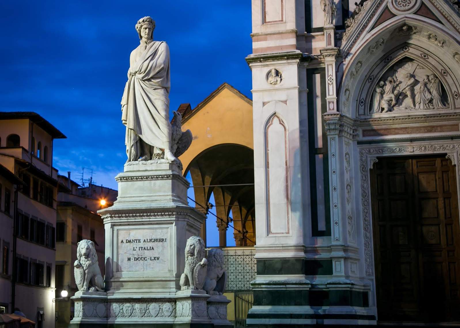 Dante Piazza Santa Croce  Enrico Pazzi 1865