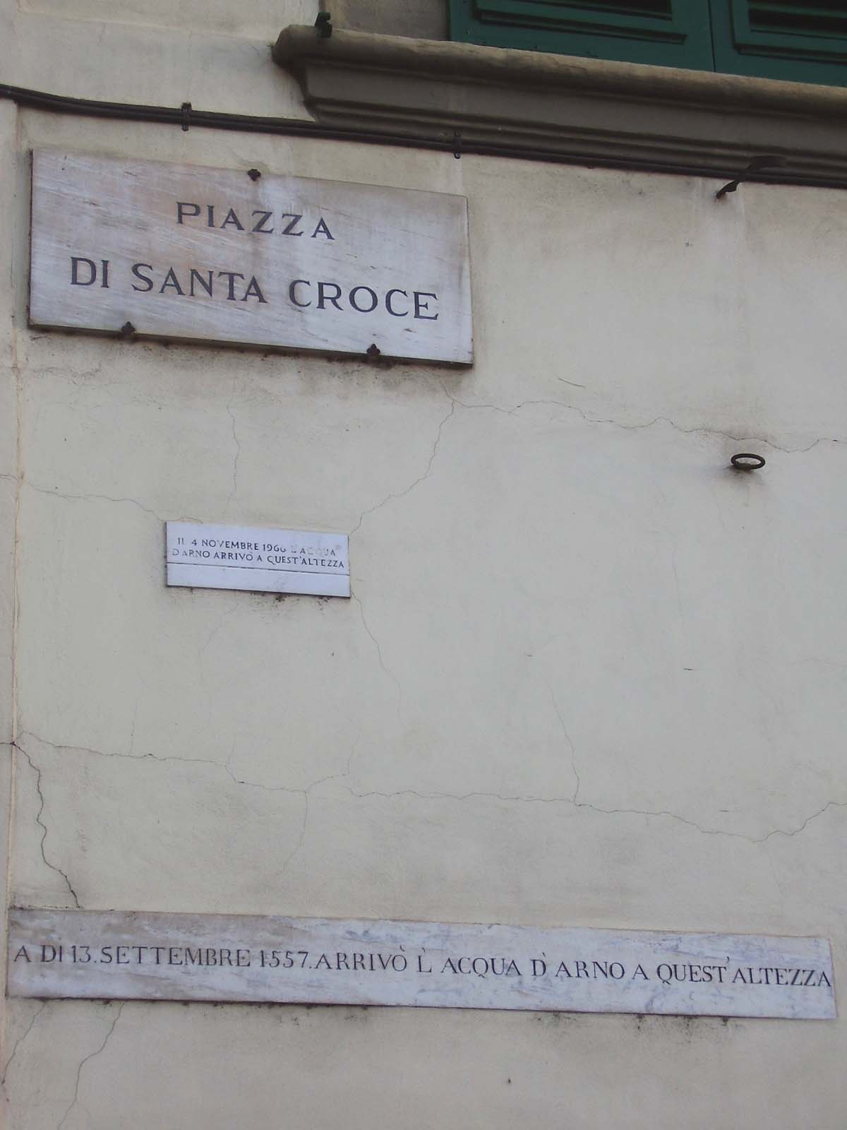 Plate of the flood in Santa Croce